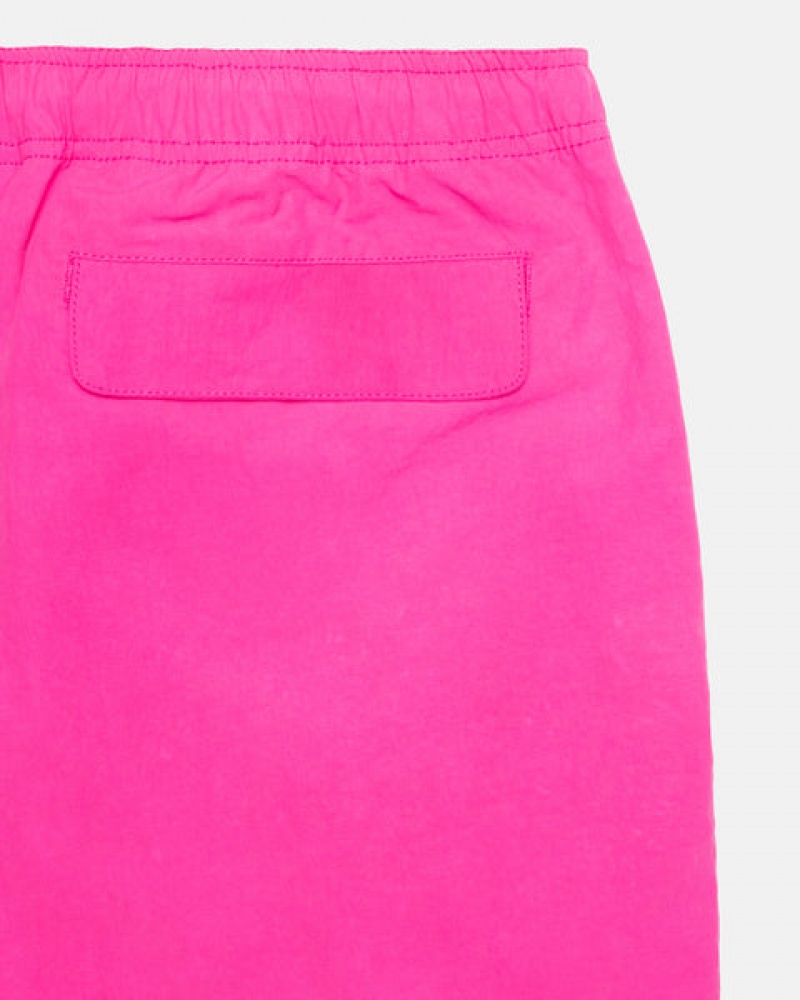 Fuchsia Men's Stussy Wave Dye Nylon Shorts | VJI-2621