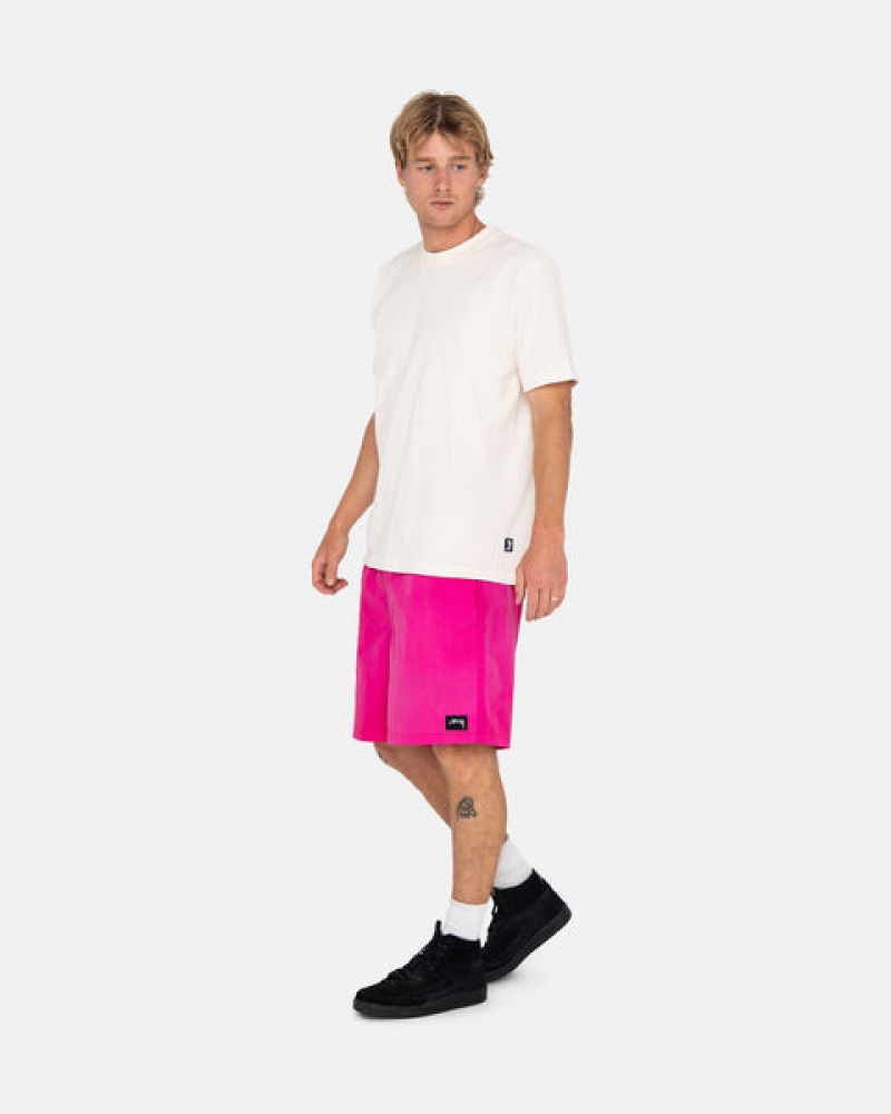 Fuchsia Men's Stussy Wave Dye Nylon Shorts | VJI-2621