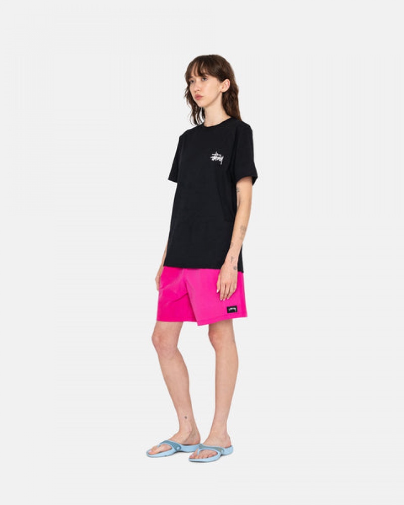 Fuchsia Women's Stussy Wave Dye Nylon Shorts | PVN-4066