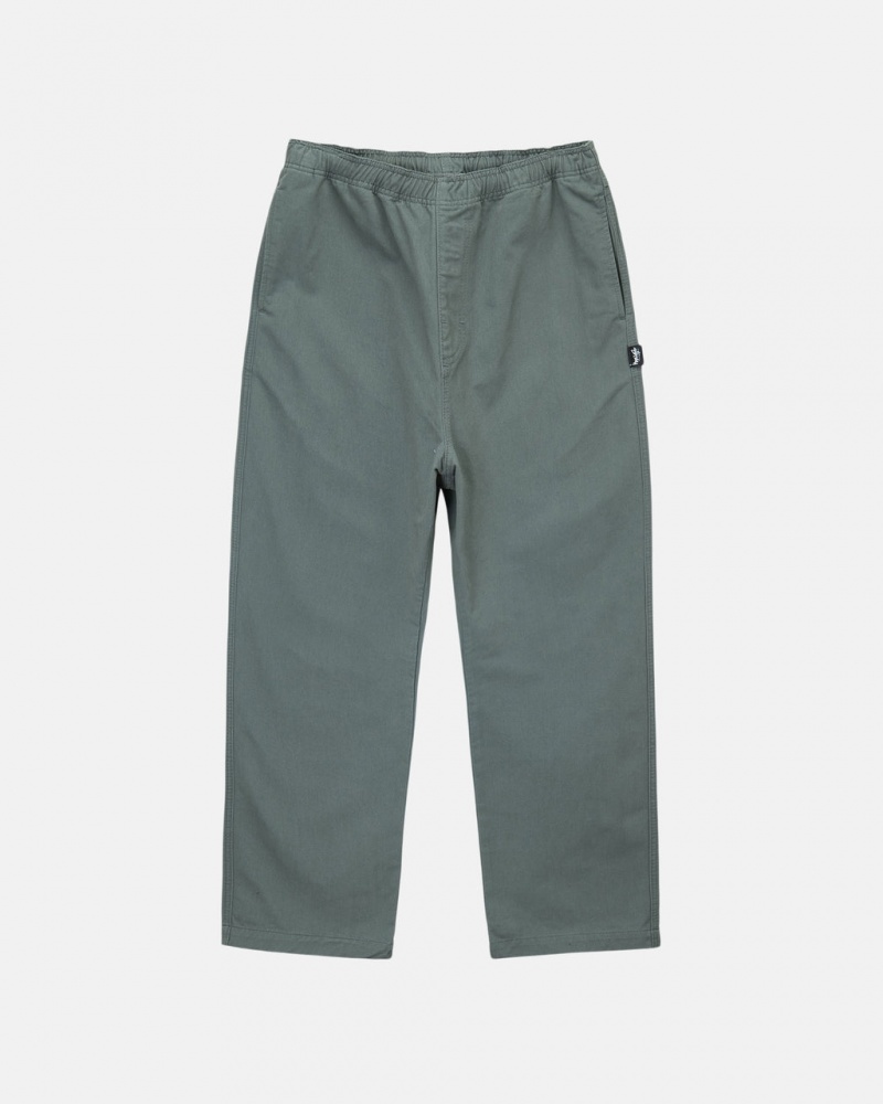 Green Men\'s Stussy Brushed Beach Pants | OMT-0930