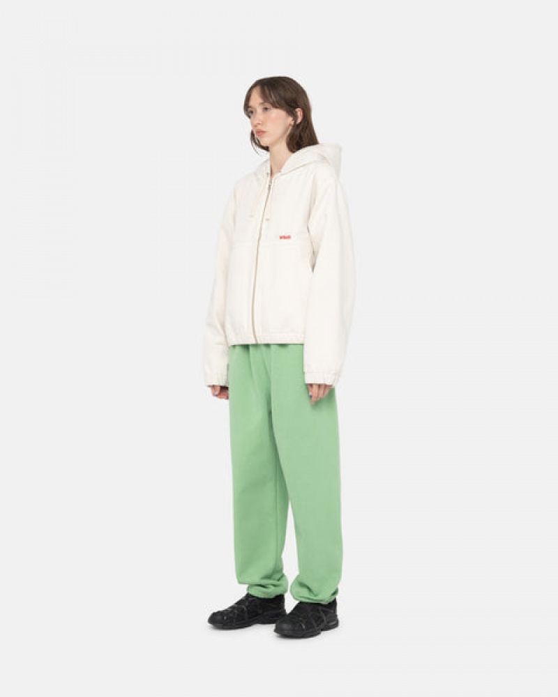 Green Men's Stussy Stock Logo Sweatpants | CLM-3392