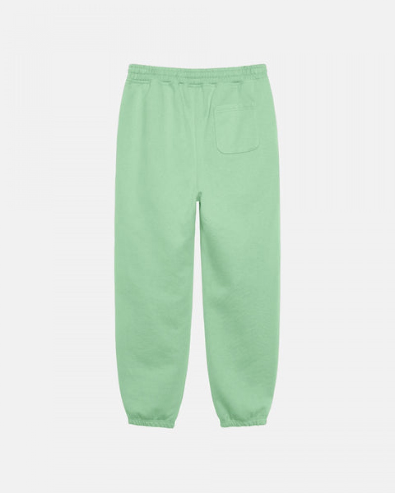 Green Men's Stussy Stock Logo Sweatpants | CLM-3392