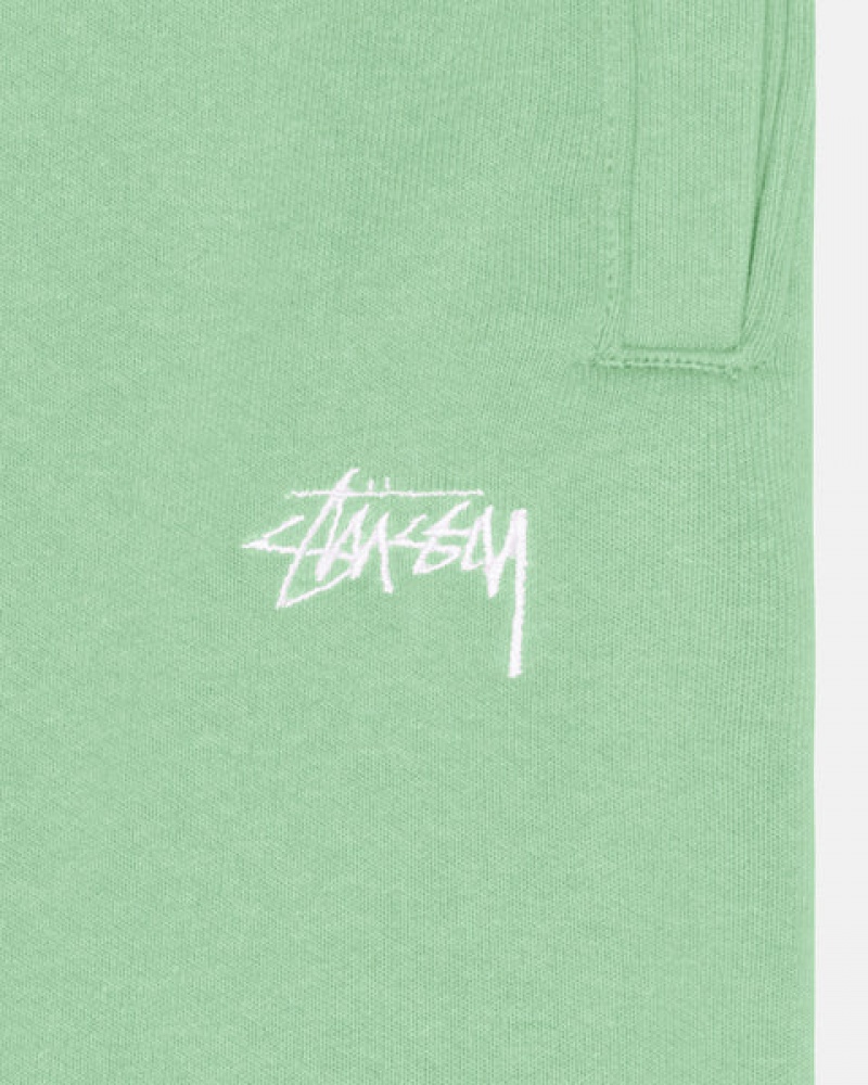 Green Men's Stussy Stock Logo Sweatpants | CLM-3392