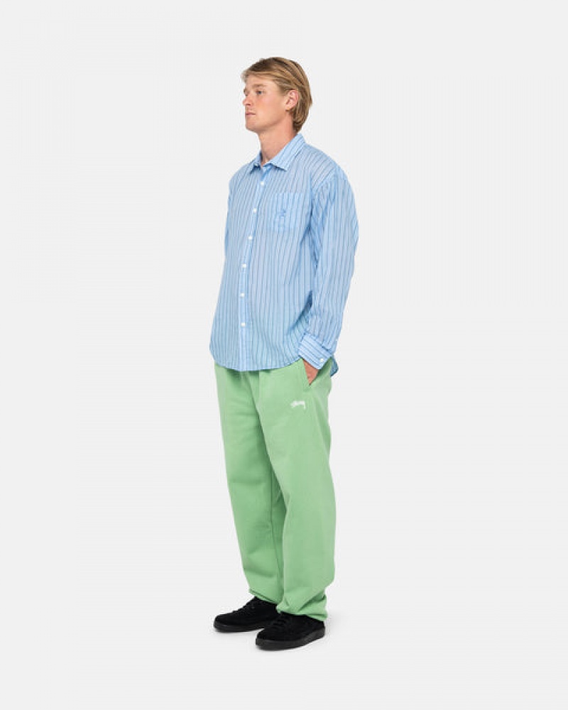 Green Men's Stussy Stock Logo Sweatpants | CLM-3392