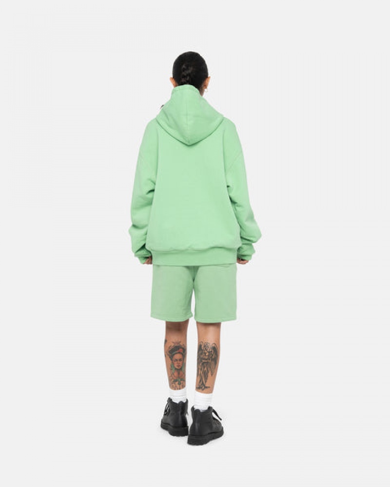 Green Men's Stussy Stock Logo Sweatshort Shorts | GSW-1089