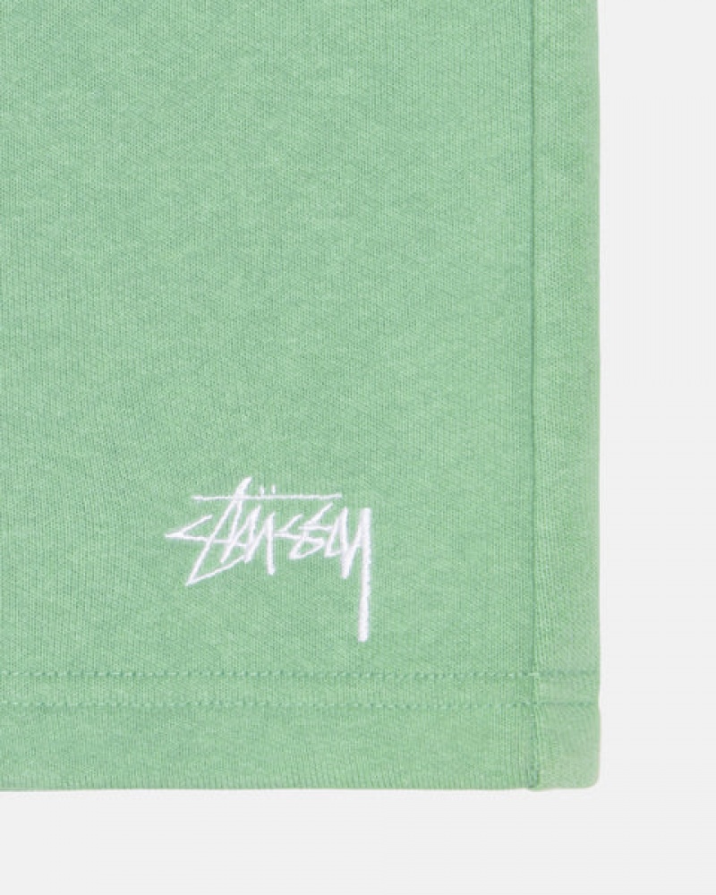 Green Men's Stussy Stock Logo Sweatshort Shorts | GSW-1089