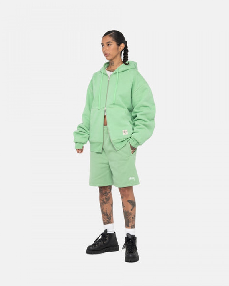 Green Men's Stussy Stock Logo Sweatshort Shorts | GSW-1089