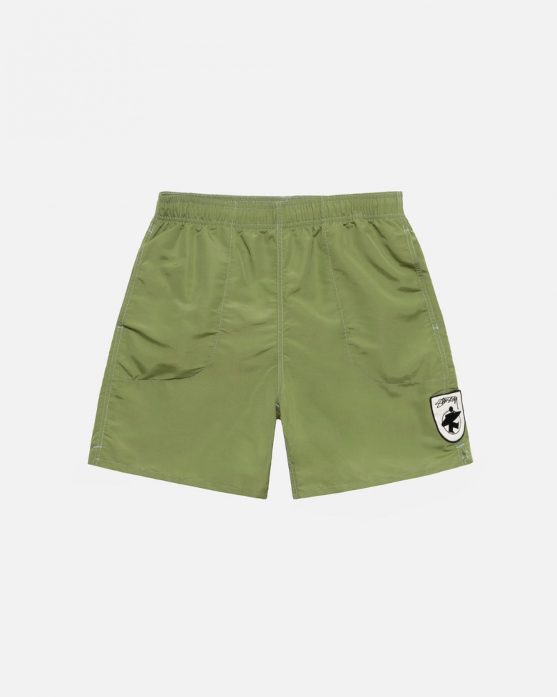 Green Men\'s Stussy Surfman Patch Water Short Swimwear | IMO-3963