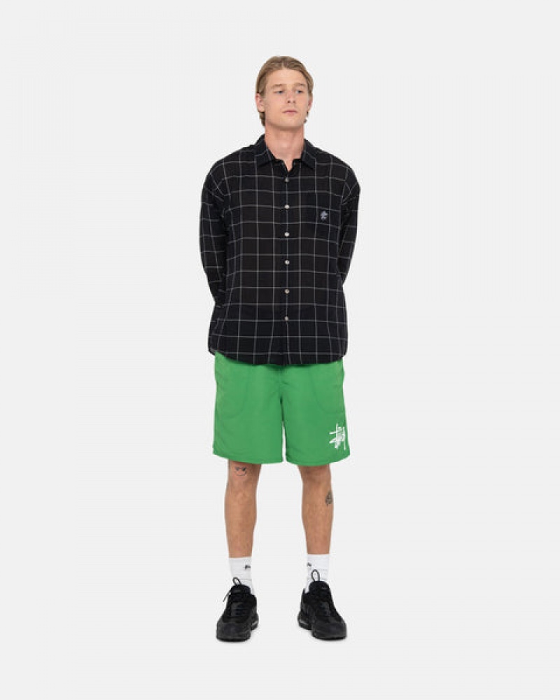 Green Men's Stussy Water Short Big Basic Shorts | TXJ-2925