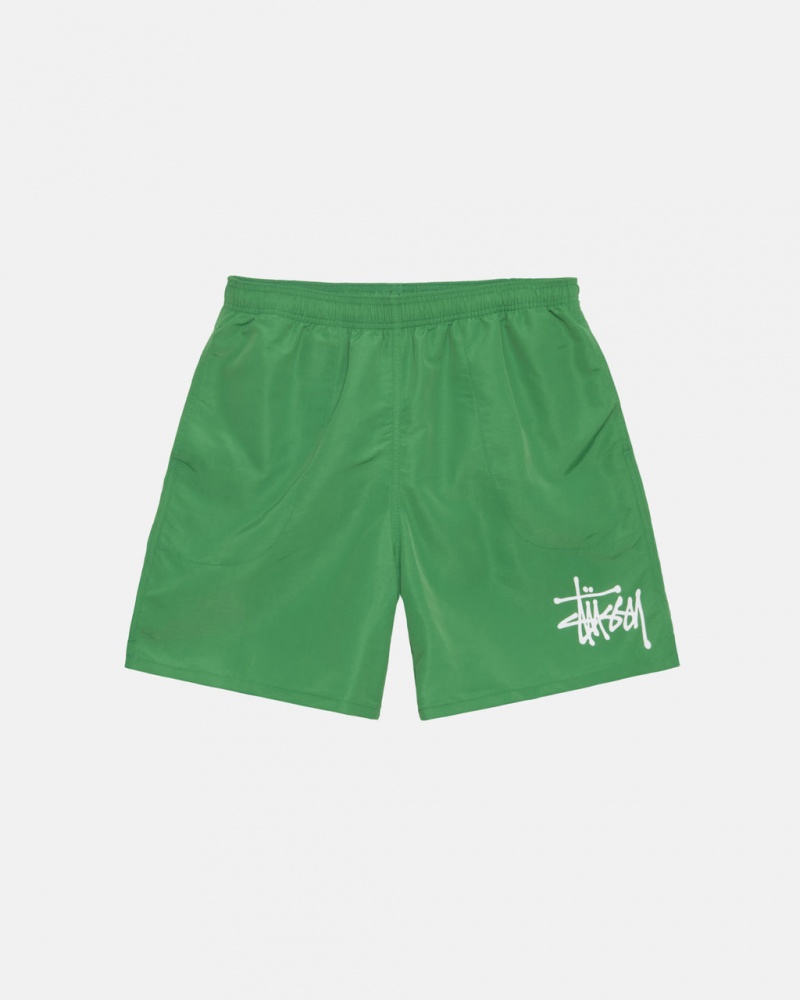 Green Men\'s Stussy Water Short Big Basic Shorts | TXJ-2925