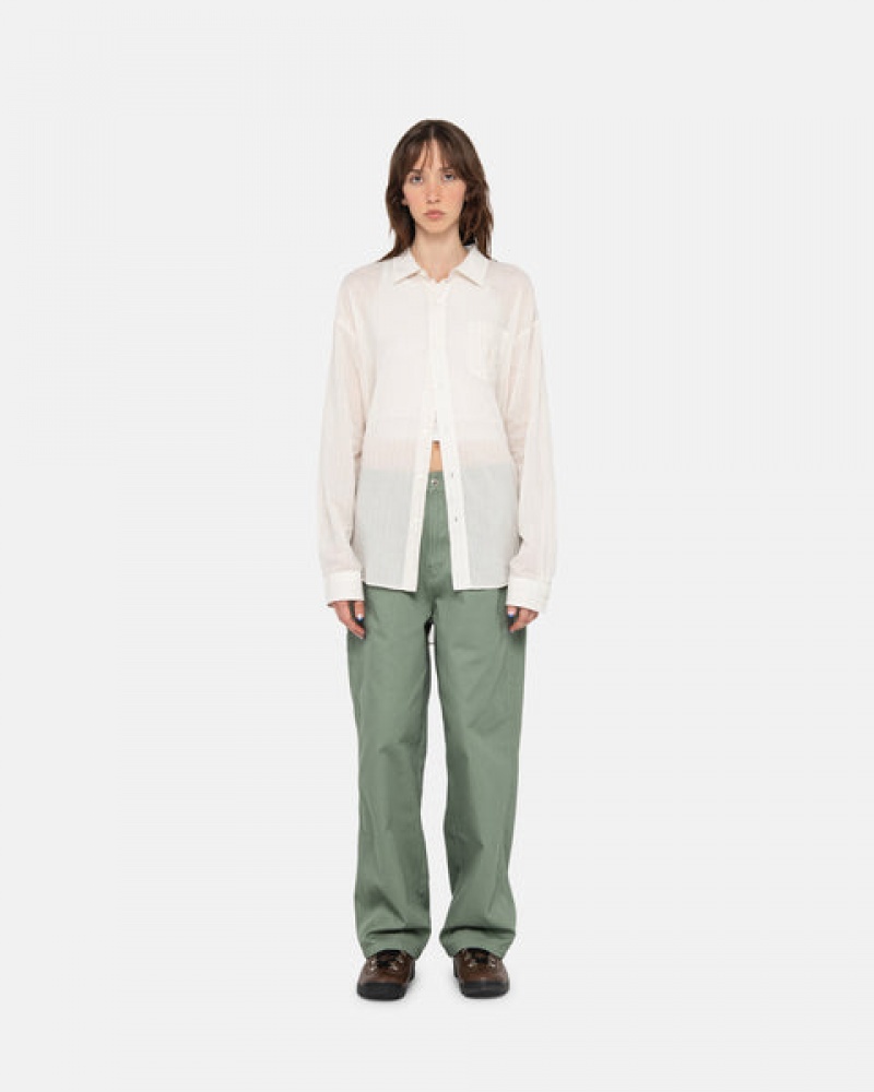 Green Men's Stussy Workgear Trouser Twill Pants | RSE-3275