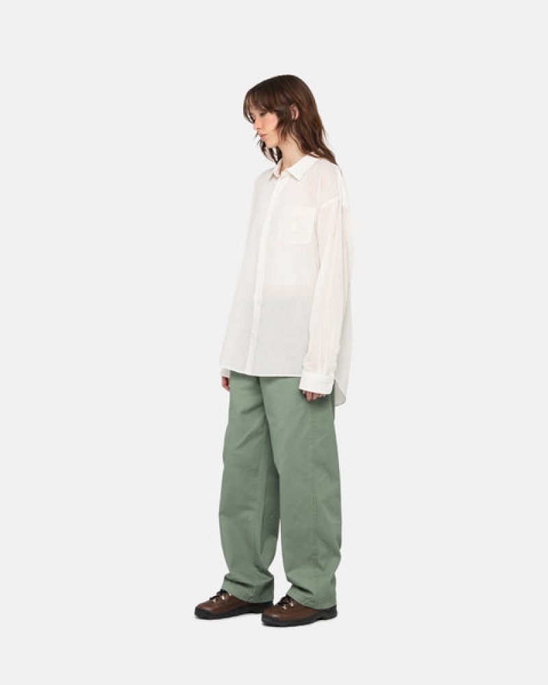 Green Men's Stussy Workgear Trouser Twill Pants | RSE-3275