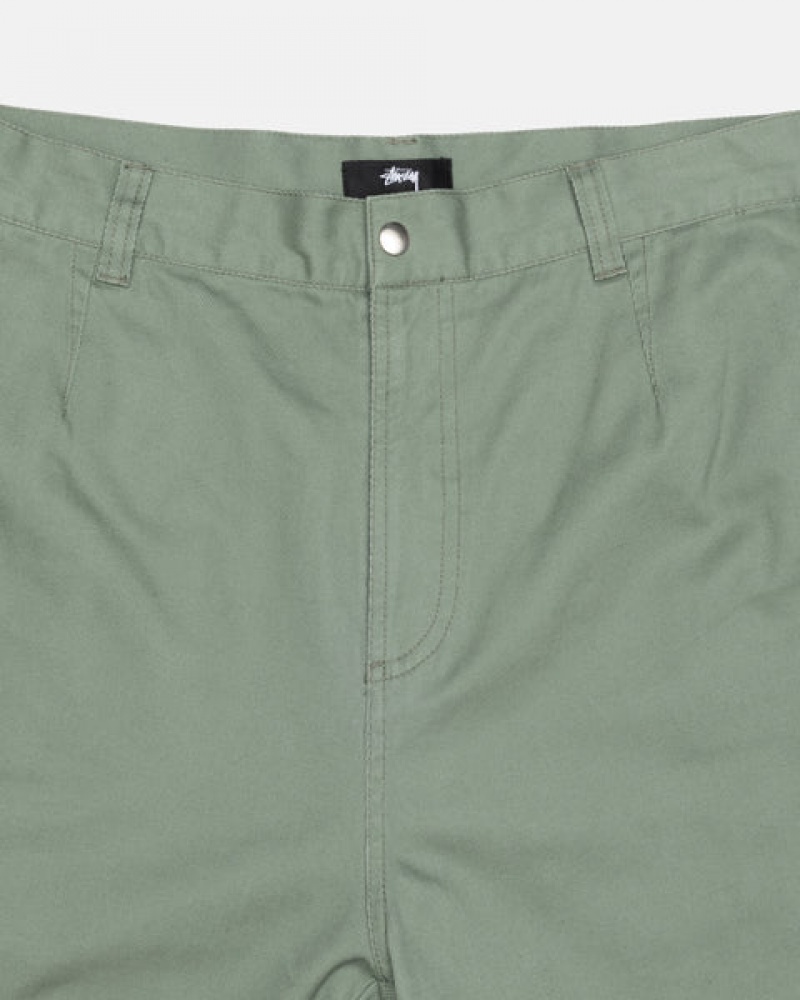 Green Men's Stussy Workgear Trouser Twill Pants | RSE-3275