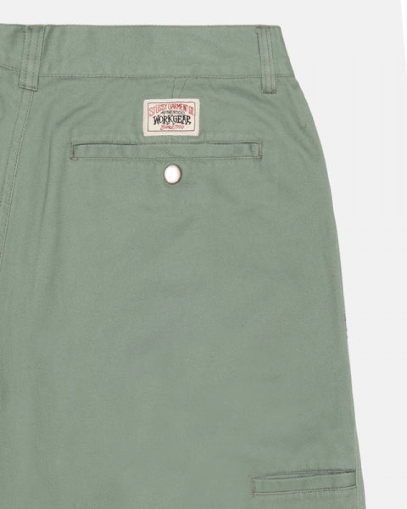 Green Men's Stussy Workgear Trouser Twill Pants | RSE-3275