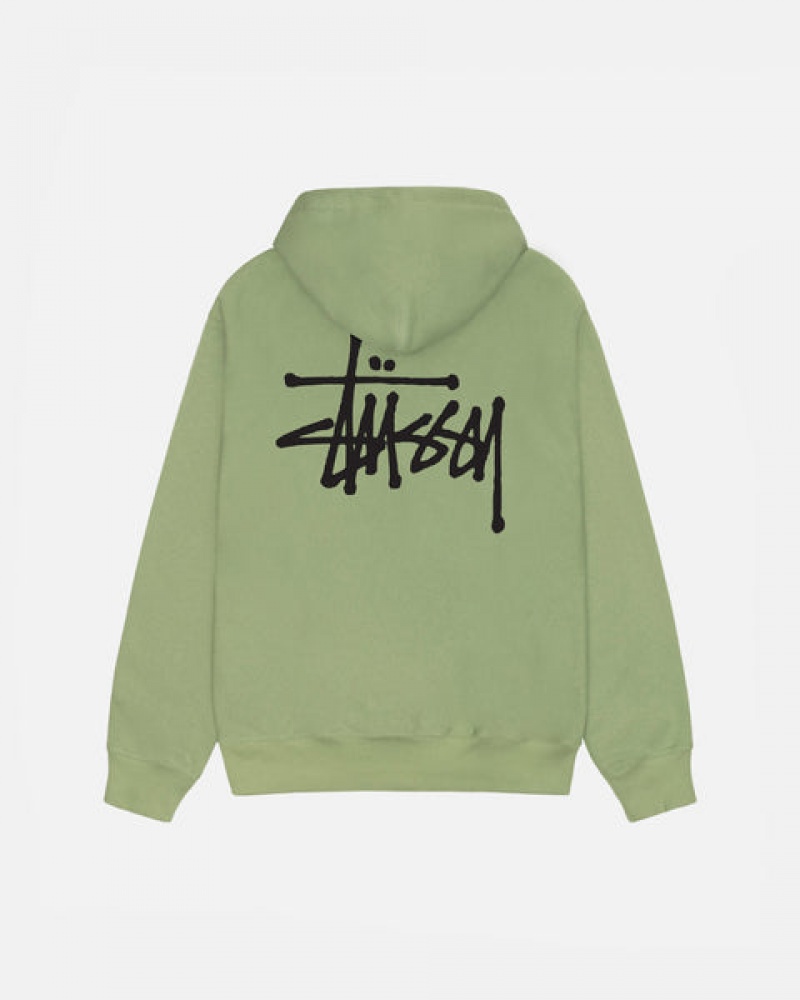 Green Women's Stussy Basic Stussy Zip Hood Sweatshirts | CAI-3120