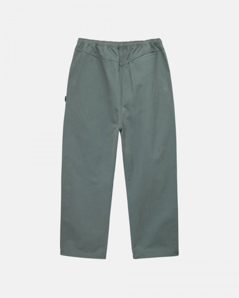 Green Women's Stussy Brushed Beach Pants | BXO-2029