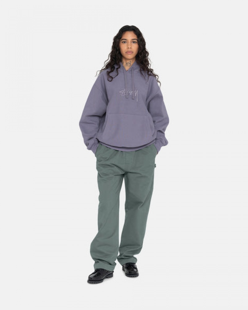 Green Women's Stussy Brushed Beach Pants | BXO-2029