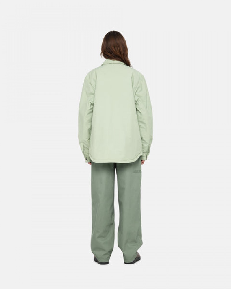 Green Women's Stussy Padded Tech Over Shirts | FCO-1185