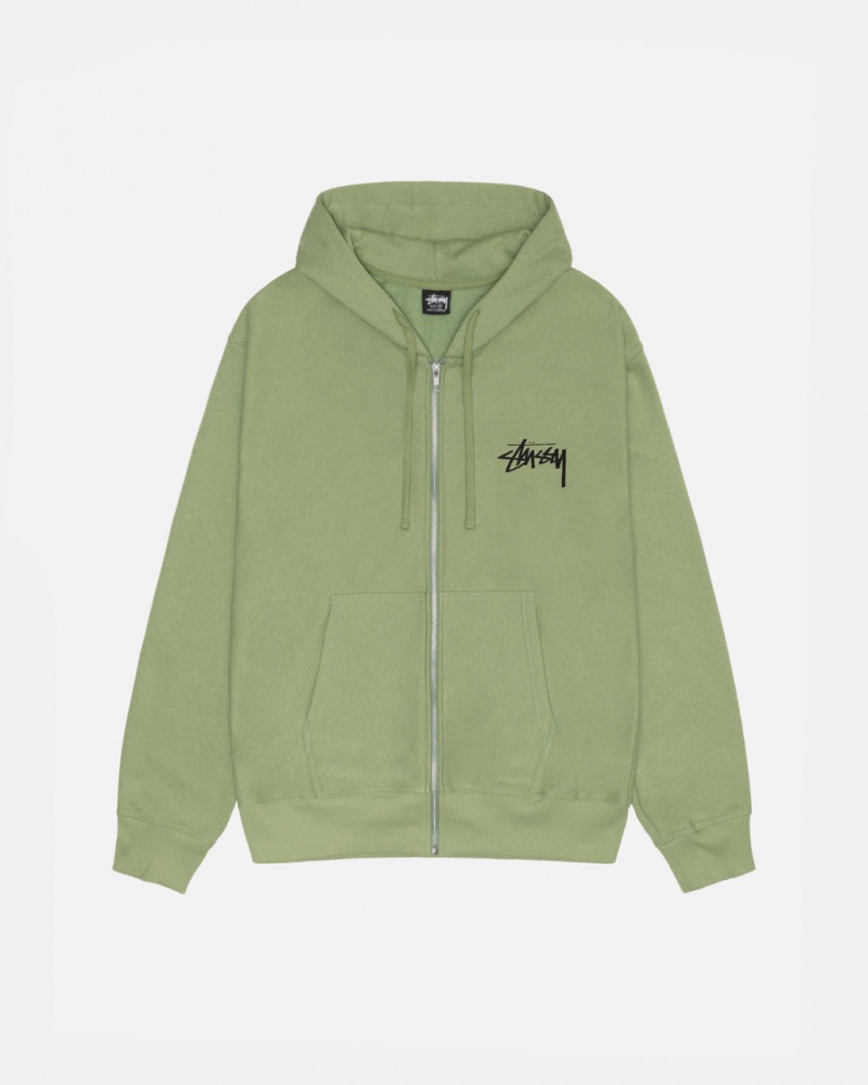 Green Women\'s Stussy Skate Tough Zip Hoodie | WYY-3553