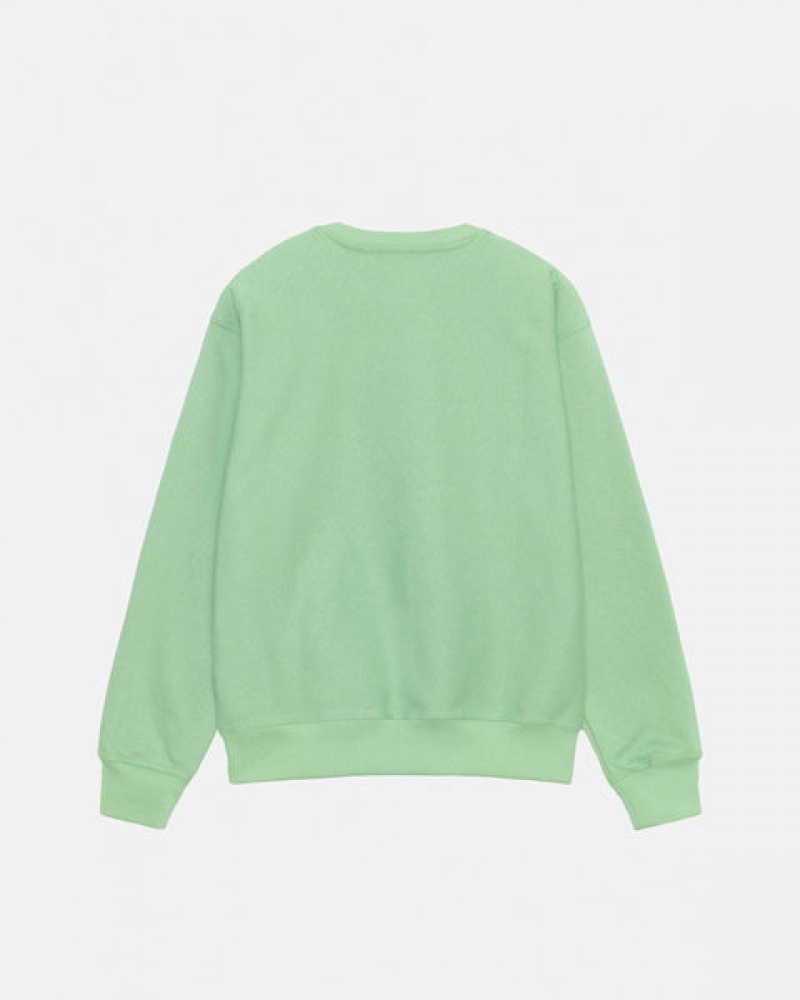 Green Women's Stussy Stock Logo Crew Sweatshirts | TNB-8277