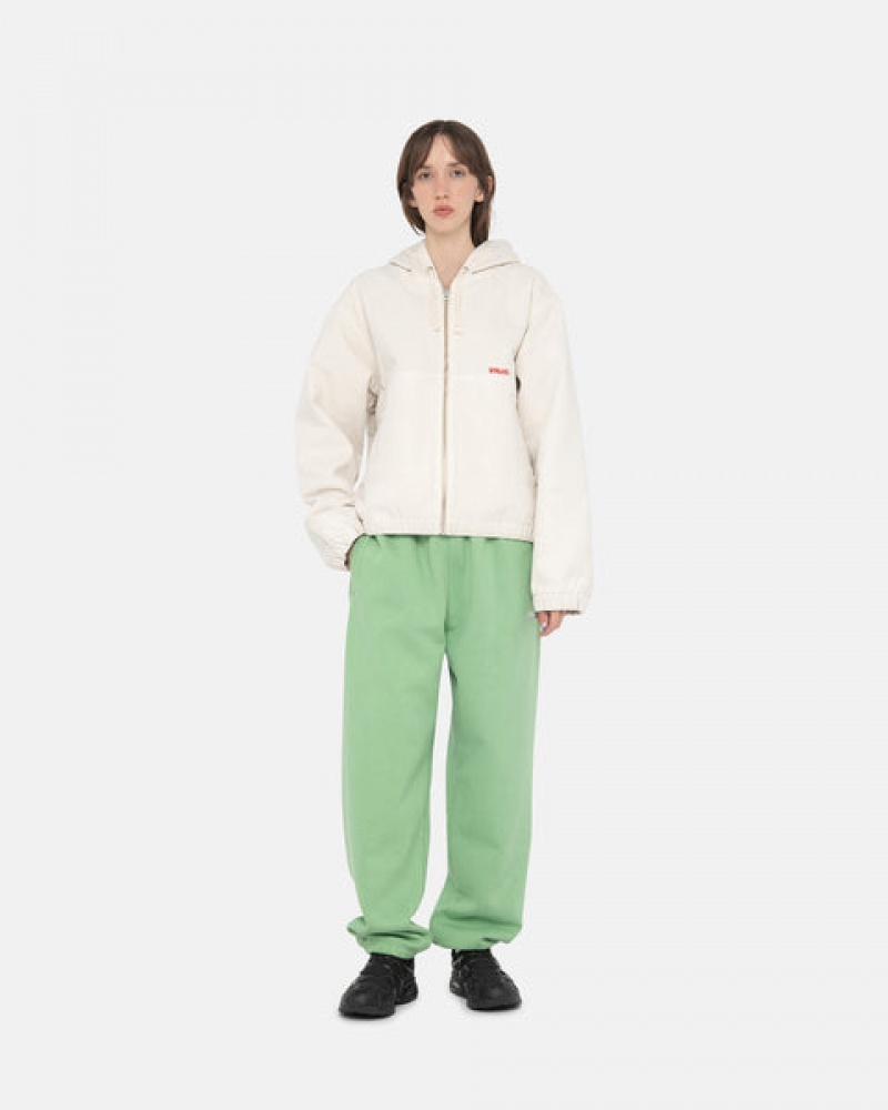 Green Women's Stussy Stock Logo Sweatpants | AYX-0643