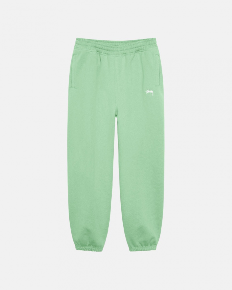 Green Women\'s Stussy Stock Logo Sweatpants | AYX-0643