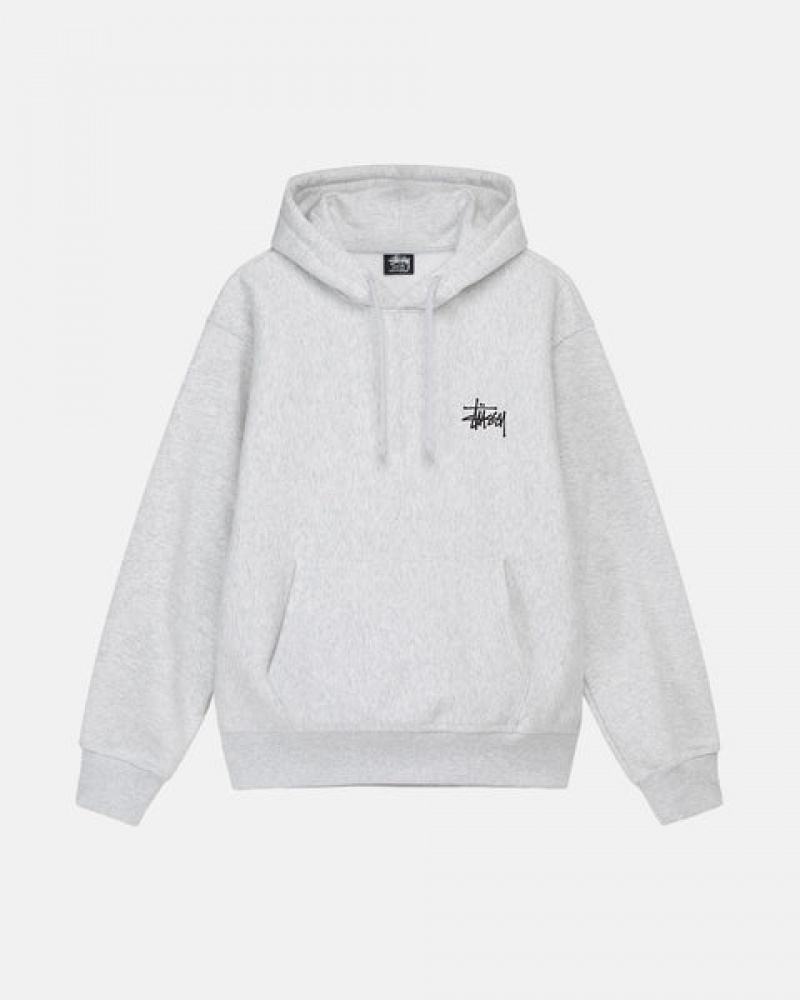 Grey Men's Stussy Basic Stussy Hoodie | KVY-1421