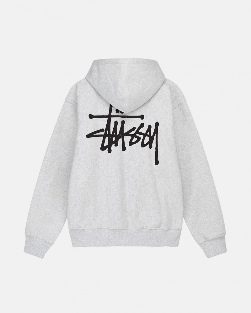 Grey Men\'s Stussy Basic Stussy Hoodie | KVY-1421