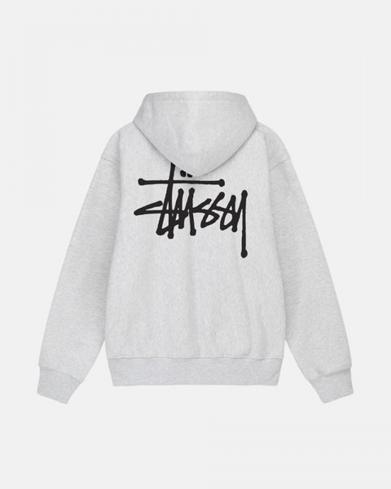 Grey Men's Stussy Basic Stussy Zip Hoodie | JJC-8242