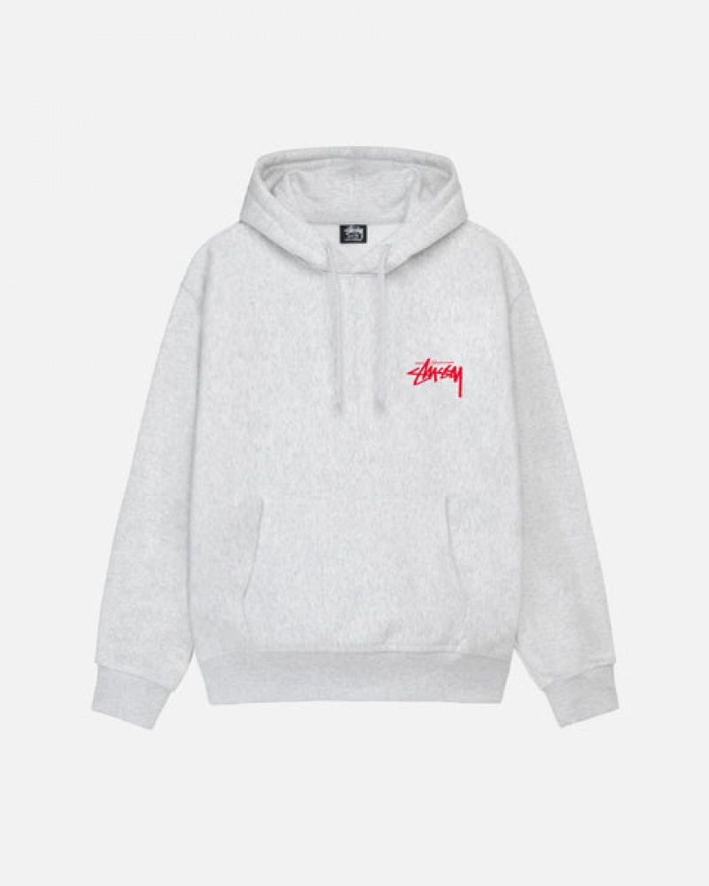 Grey Men's Stussy Skate Tough Hoodie | JWK-9418