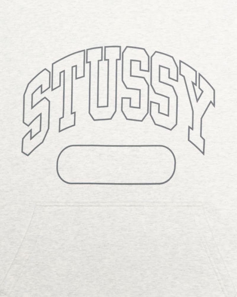 Grey Men's Stussy Ss Boxy Cropped Hoodie | SKS-2847