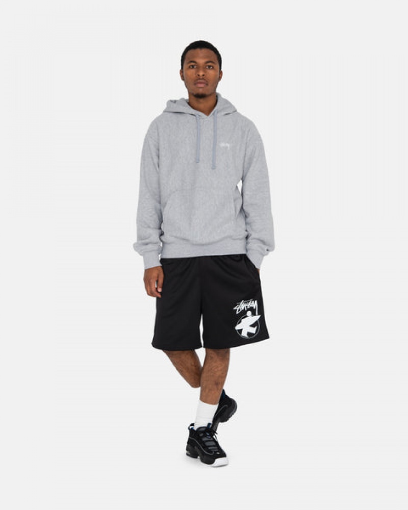 Grey Men's Stussy Stock Logo Hoodie | NDX-1074