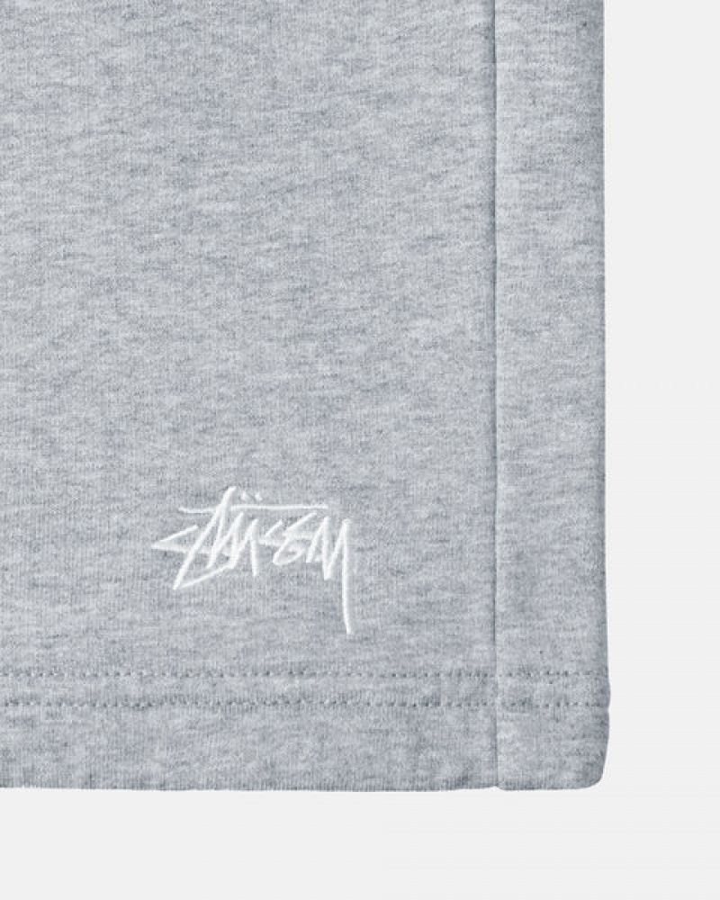 Grey Men's Stussy Stock Logo Sweat Shorts | NHN-6078