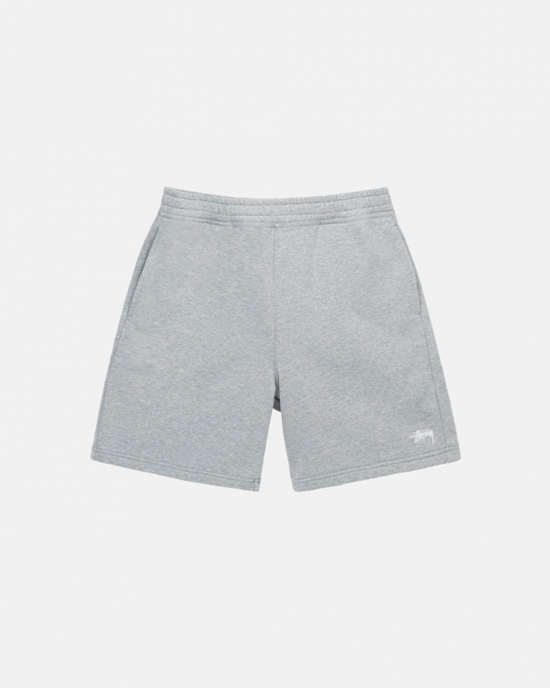 Grey Men\'s Stussy Stock Logo Sweat Short Sweatshorts | OUM-2264