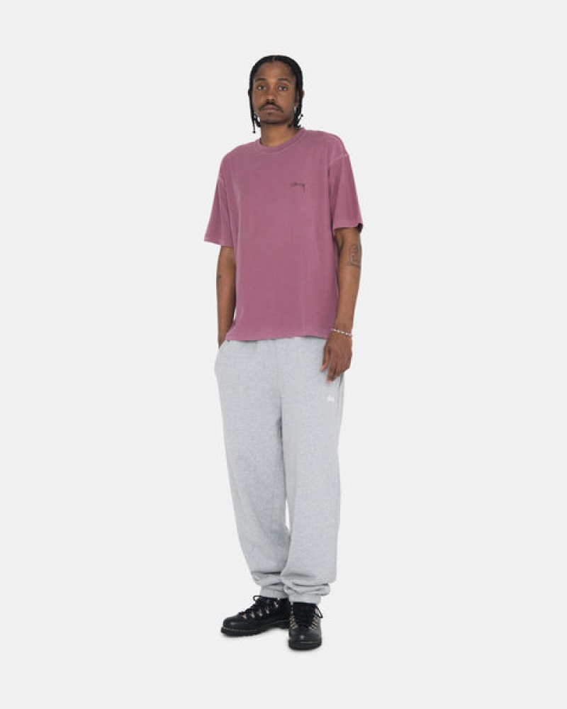 Grey Men's Stussy Stock Logo Sweatpants | ZUL-7051