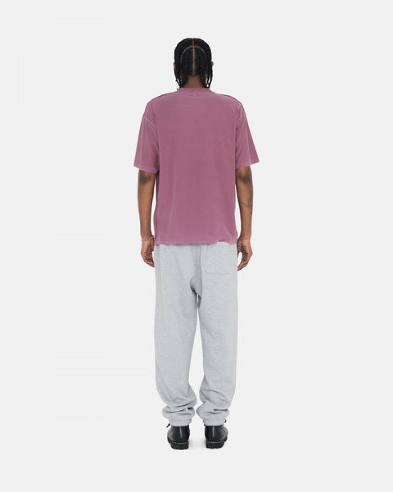 Grey Men's Stussy Stock Logo Sweatpants | ZUL-7051