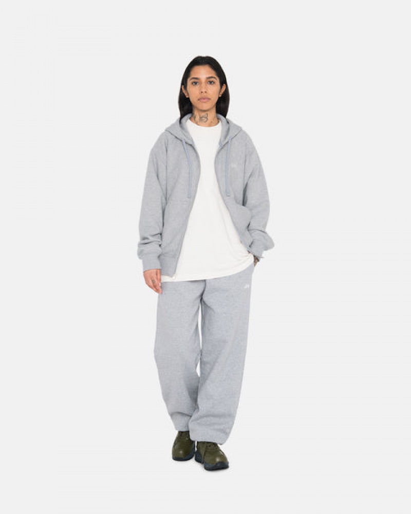 Grey Men's Stussy Stock Logo Sweatpants | ZUL-7051