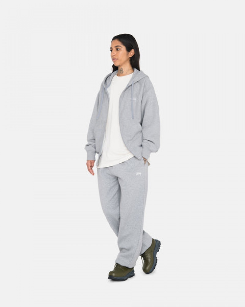 Grey Men's Stussy Stock Logo Sweatpants | ZUL-7051