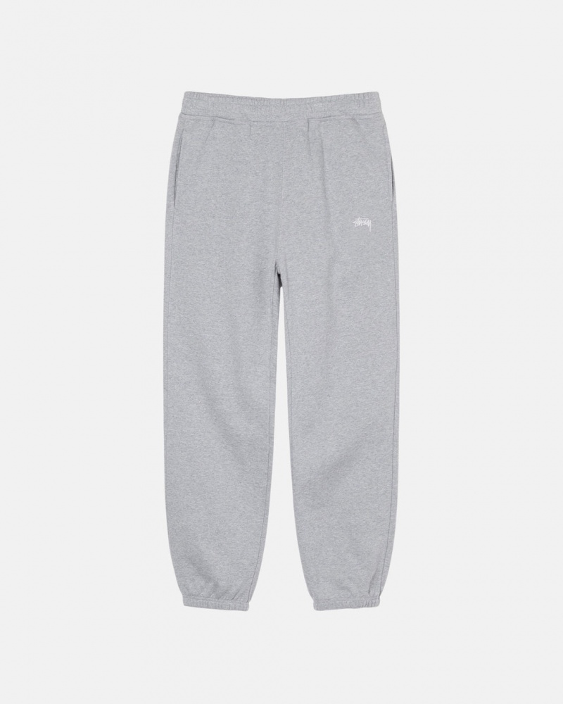 Grey Men\'s Stussy Stock Logo Sweatpants | ZUL-7051