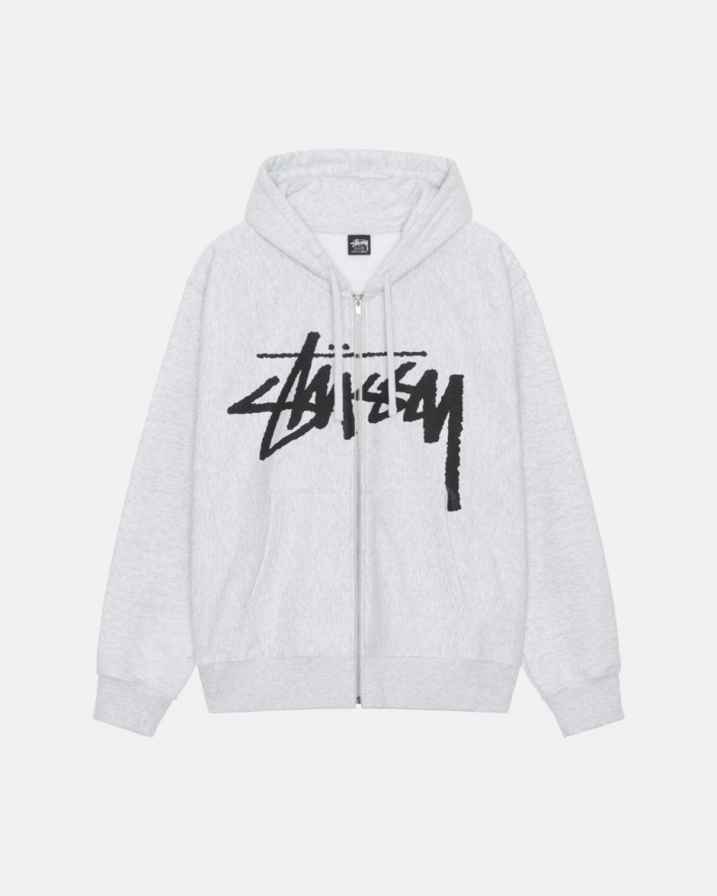 Grey Men\'s Stussy Venus Zip Hood Sweatshirts | AEP-5431