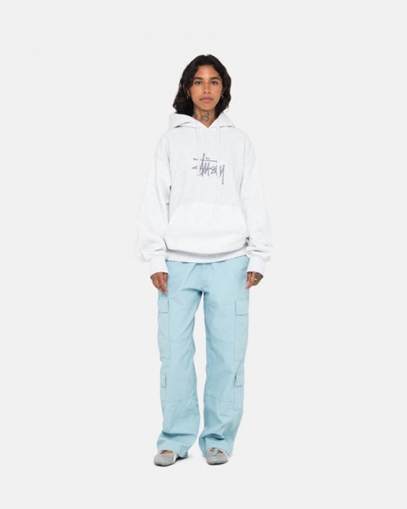 Grey Women's Stussy Basic Applique Hoodie | XVY-9703