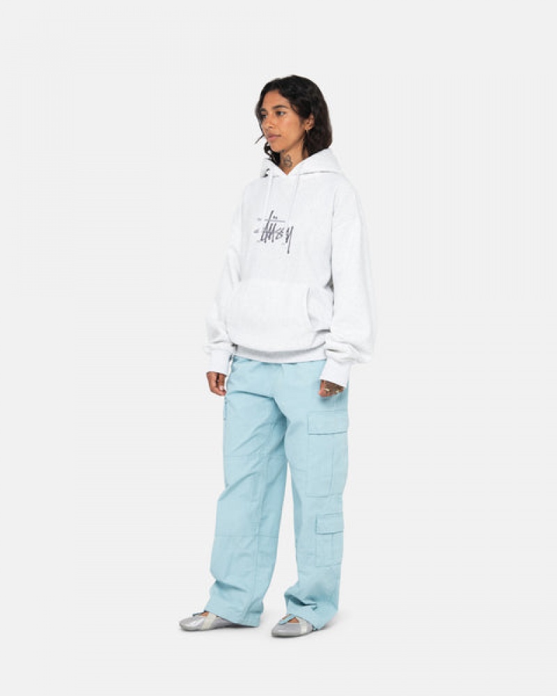 Grey Women's Stussy Basic Applique Hoodie | XVY-9703