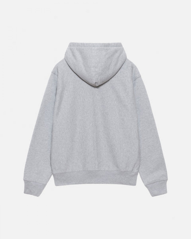 Grey Women's Stussy Stock Logo Zip Hoodie | NBS-5356