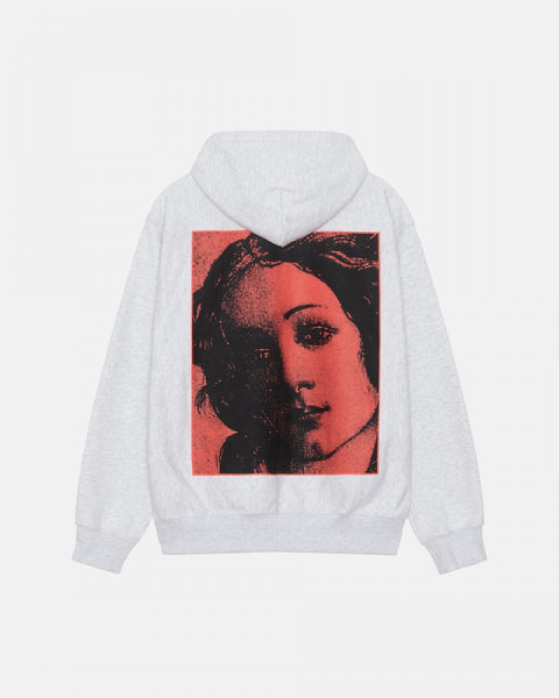 Grey Women's Stussy Venus Zip Hood Sweatshirts | WHU-9642