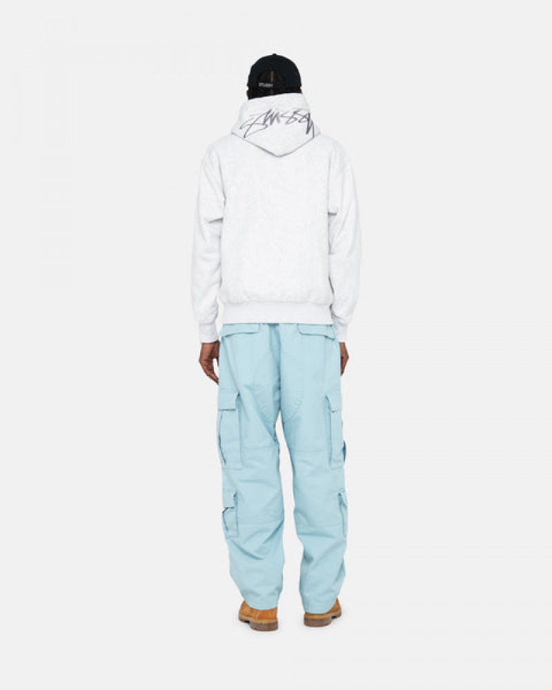 Light Blue Men's Stussy Surplus Cargo Ripstop Pants | GWG-7385