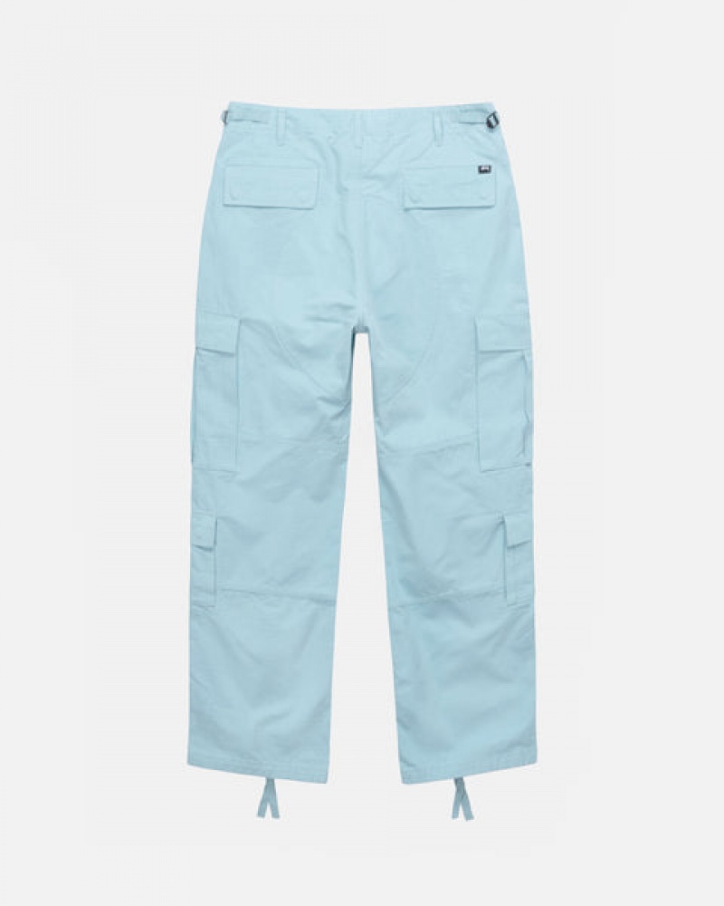 Light Blue Men's Stussy Surplus Cargo Ripstop Pants | GWG-7385