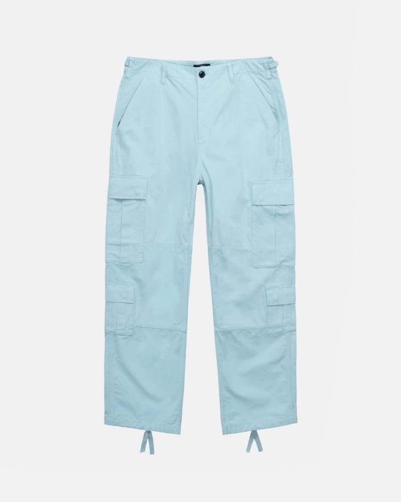 Light Blue Men\'s Stussy Surplus Cargo Ripstop Pants | GWG-7385