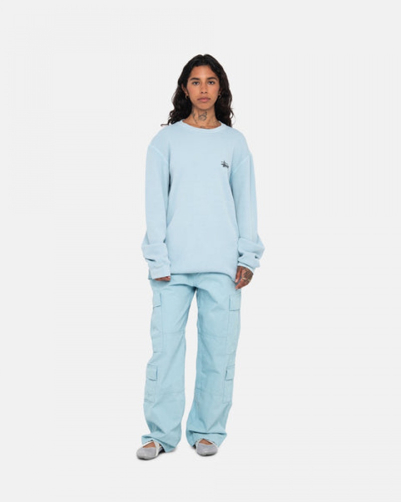 Light Blue Women's Stussy Basic Stock Ls Thermal Tops | BUN-7168