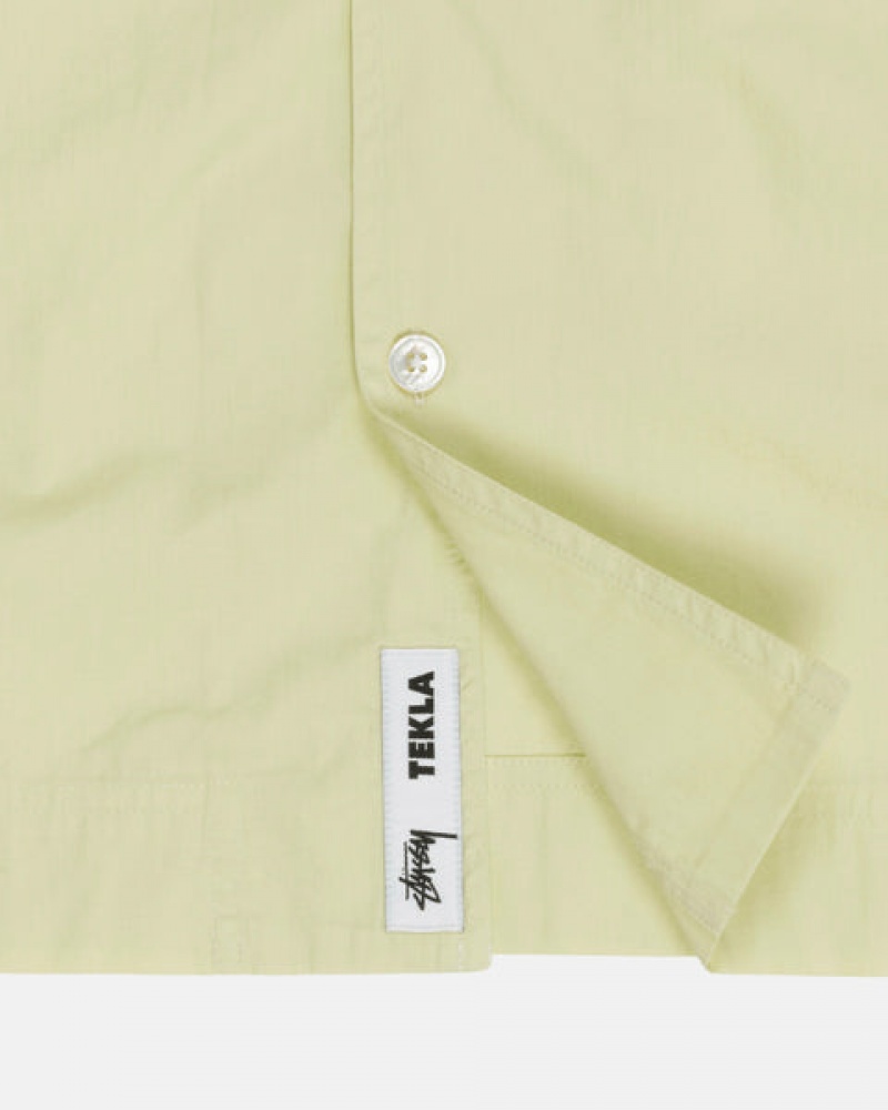 Light Green Men's Stussy Tekla Poplin Pyjama Shirts | IXD-5616