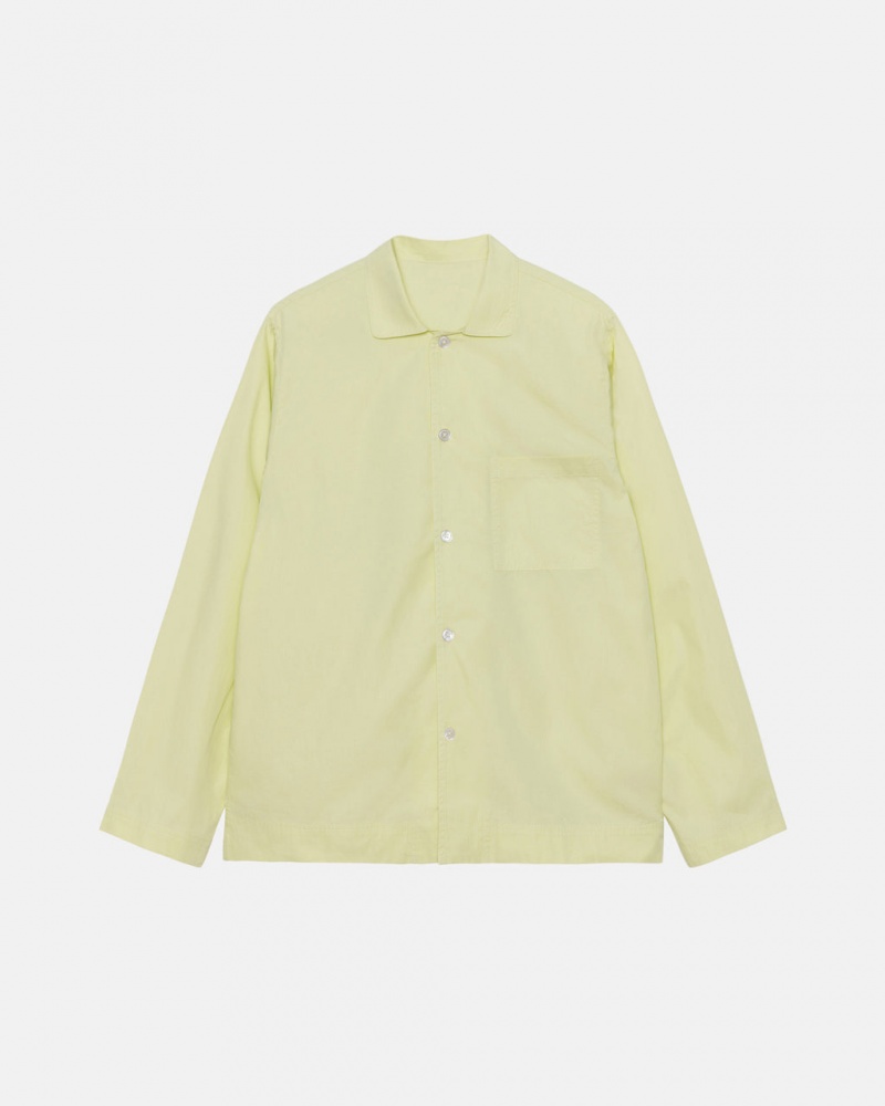 Light Green Men\'s Stussy Tekla Poplin Pyjama Shirts | IXD-5616